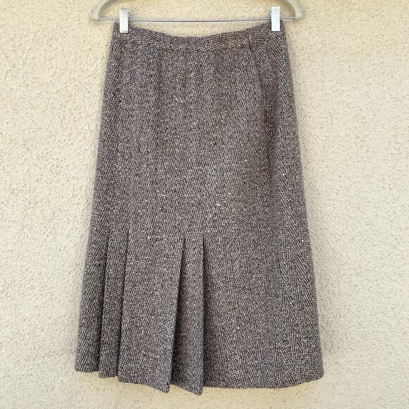 Vintage Christian Dior Separates Wool Pencil Skirt 4 Tan Brown - Picture 1 of 9